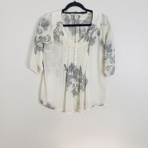 American Rag Cie cream baby doll top A20